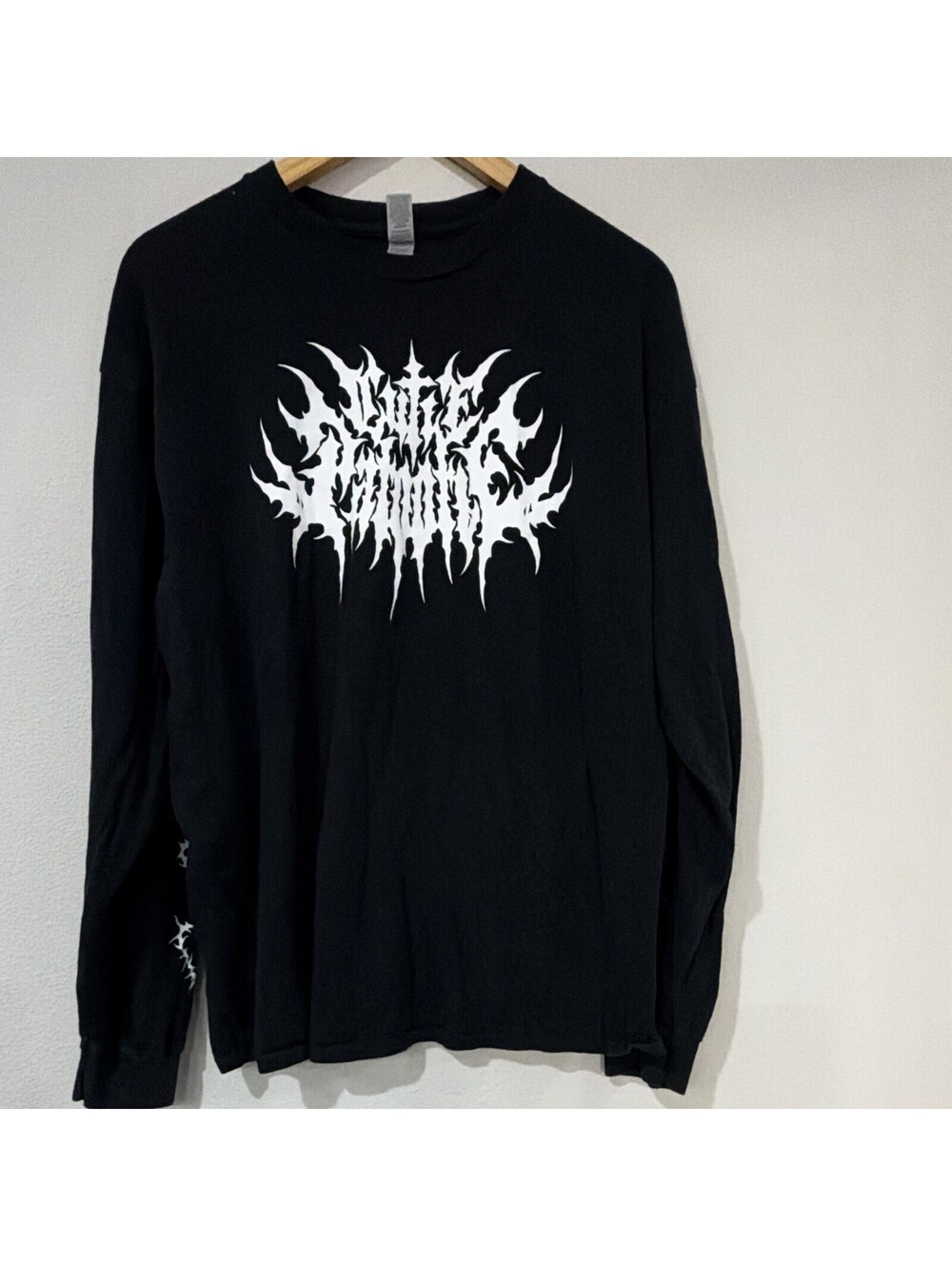 Black T-Shirt XL Stylized White Death Metal Graphic Tee
